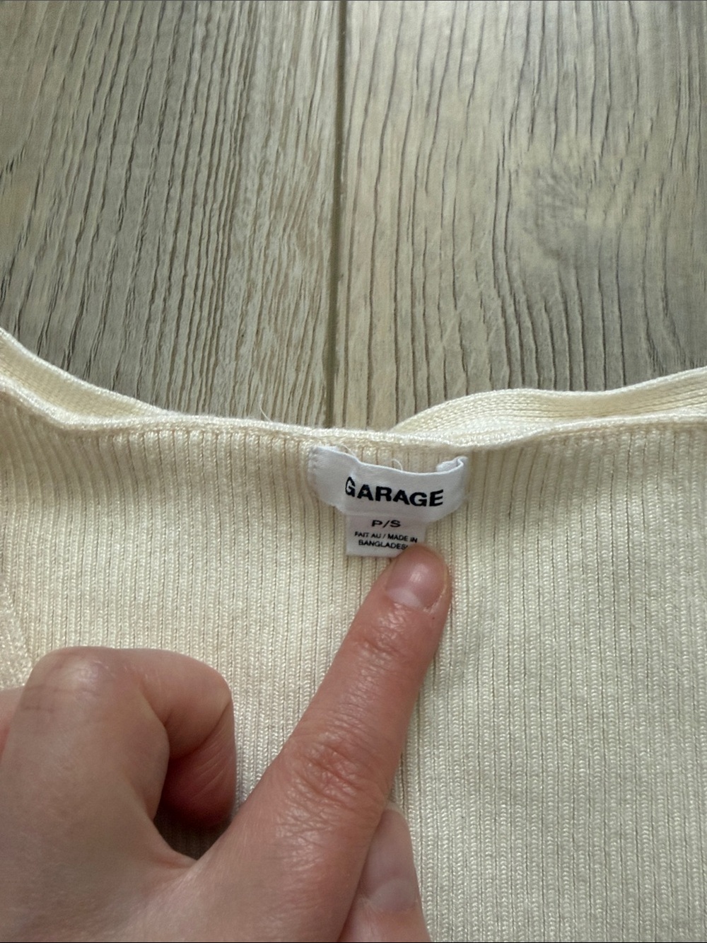 Garage Cream Ribbed Button-Front Knit Vest - Picture 2 of 3